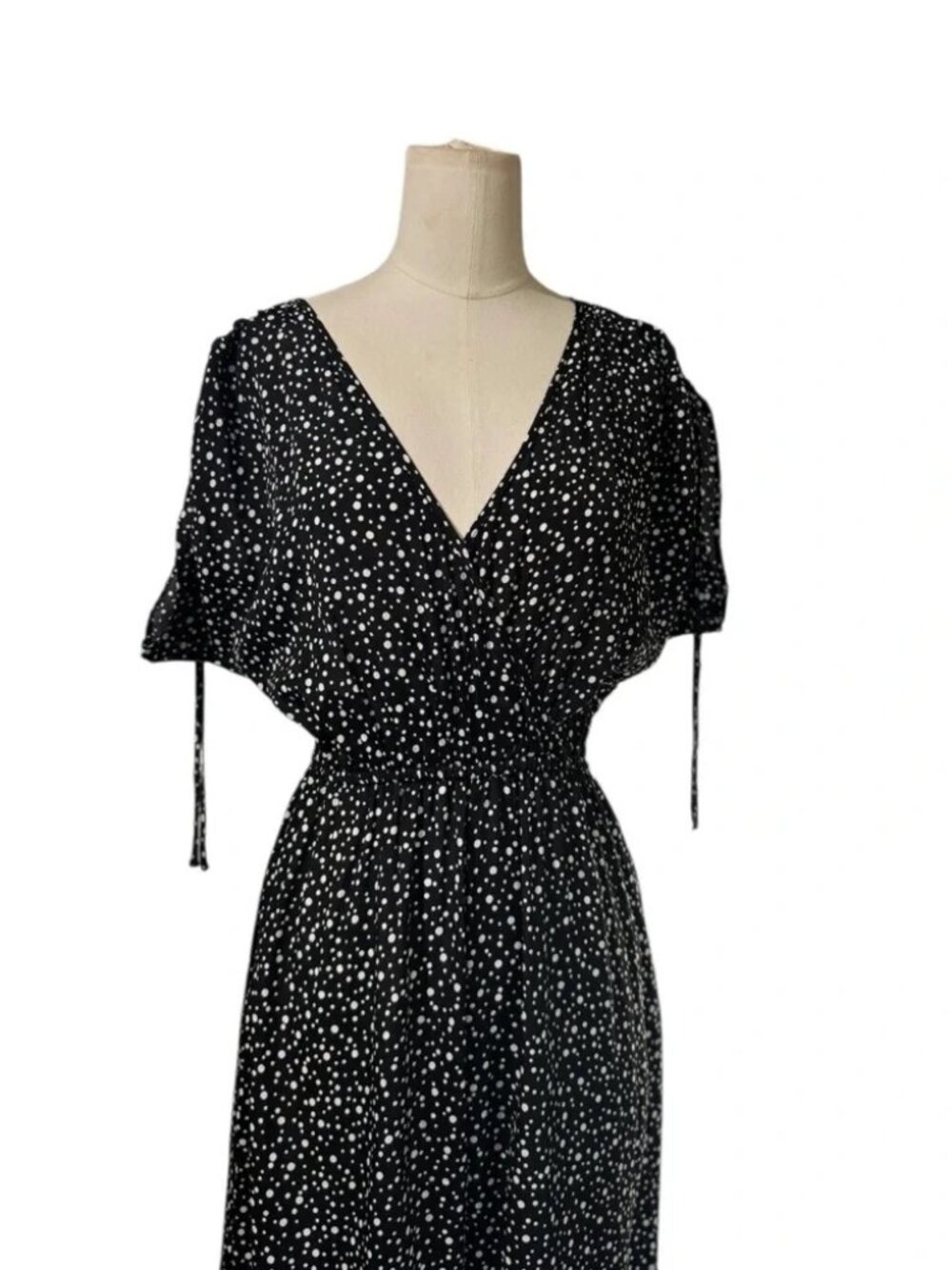 Band of Gypsies Amsterdam Polka Dot Tie-Detail Jumpsuit XS - Picture 7 of 8